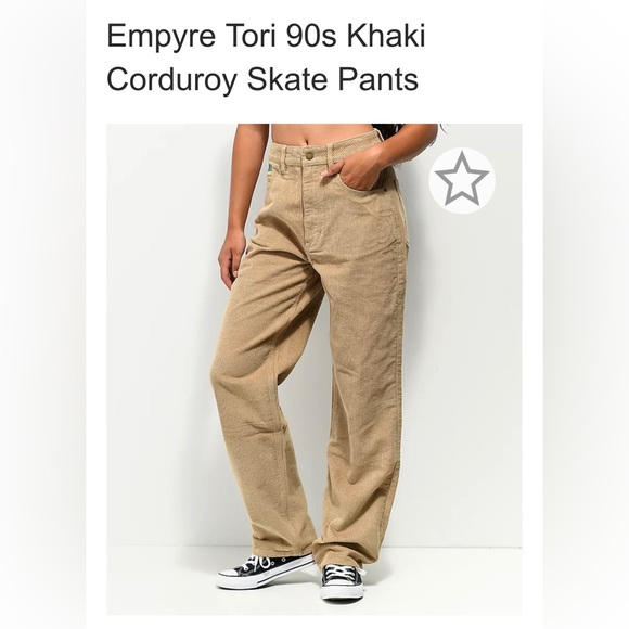 ZUMIEZ- EMPYRE WOMENS TORI SKATE CORDUROY PANTS - Size 4 - Picture 1 of 9